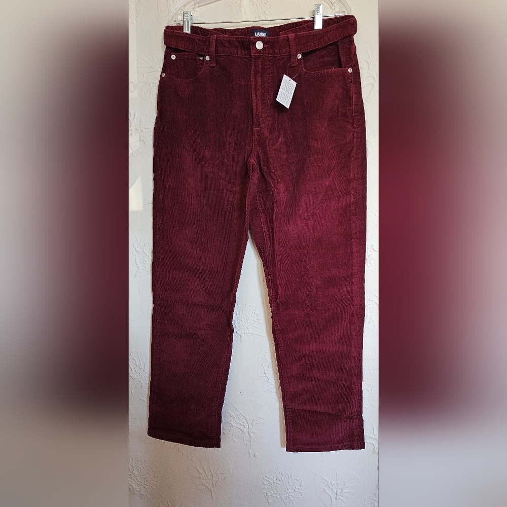 Mens 35x30 Lands' End CW Stretch Corduroy 5 Pocket Pant New